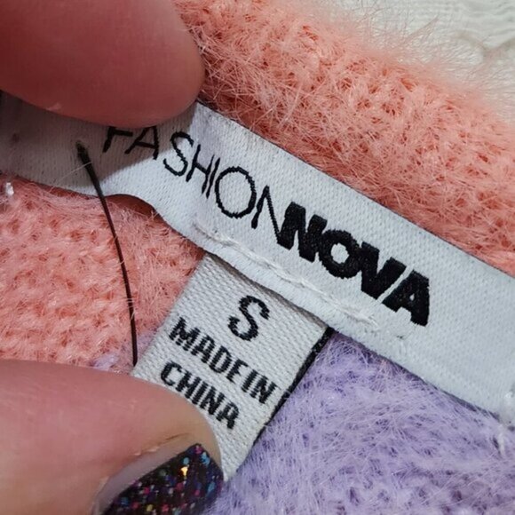 Fashion Nova Bel Air Babe Bodycon Dress Pink/Lavender Stripe Size Small - Picture 4 of 10